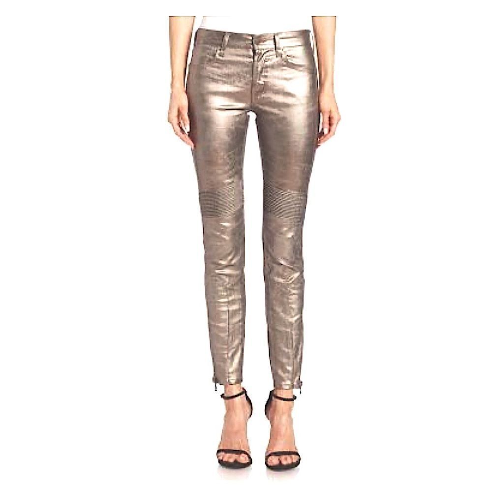 Polo Ralph Lauren metallic Moto pants Tompkins leggings 28 NWT